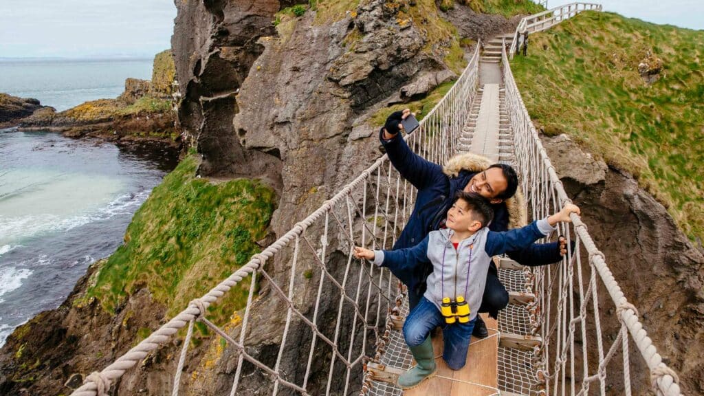 visitors on rope bridge carrick a rede 1274802