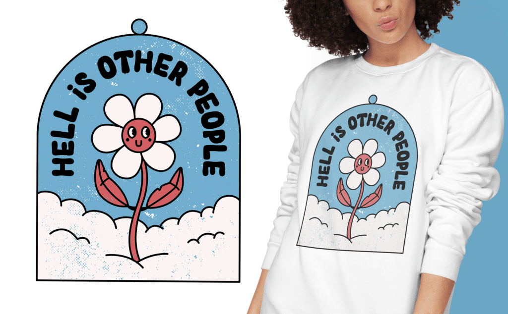Hilarious T-Shirt Mishaps That Will Leave You in Stitches 5 antisocial flower retro cartoon t shirt design 24e281